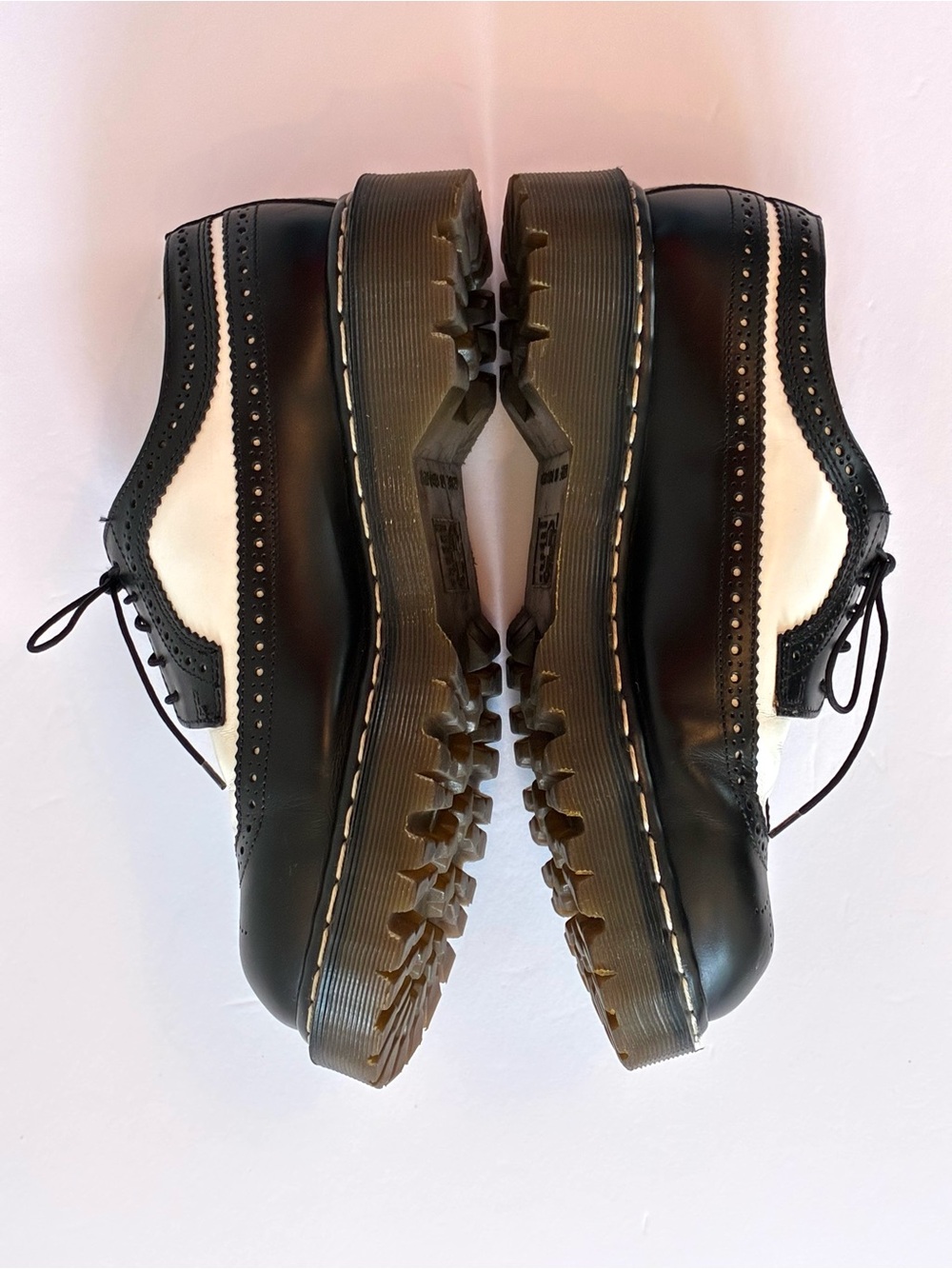 Dr. Martens 3989 Bex Smooth Leather Brogue Shoes, Black & White, Made in England - Picture 9 of 16